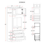 Double Shaker Smokey Gray 33" W Oven Pantry Cabinet - Image 4