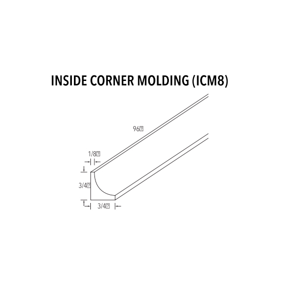 icm8 Unfinished Shaker Inner Corner Molding (96") - Image 1