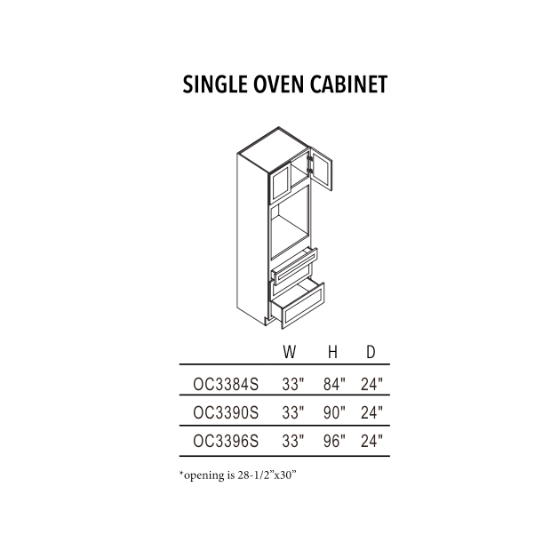 oc3384s Unfinished Shaker Single Oven Cabinet - Image 1